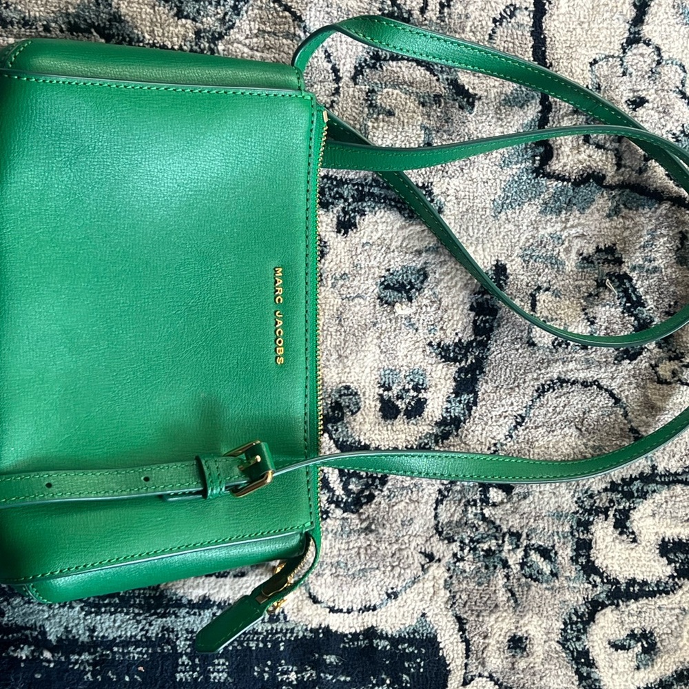 Marc Jacobs Green Crossbody Bag with gold Accents